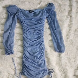 Jump Shimmering Blue Long Sleeve Dress